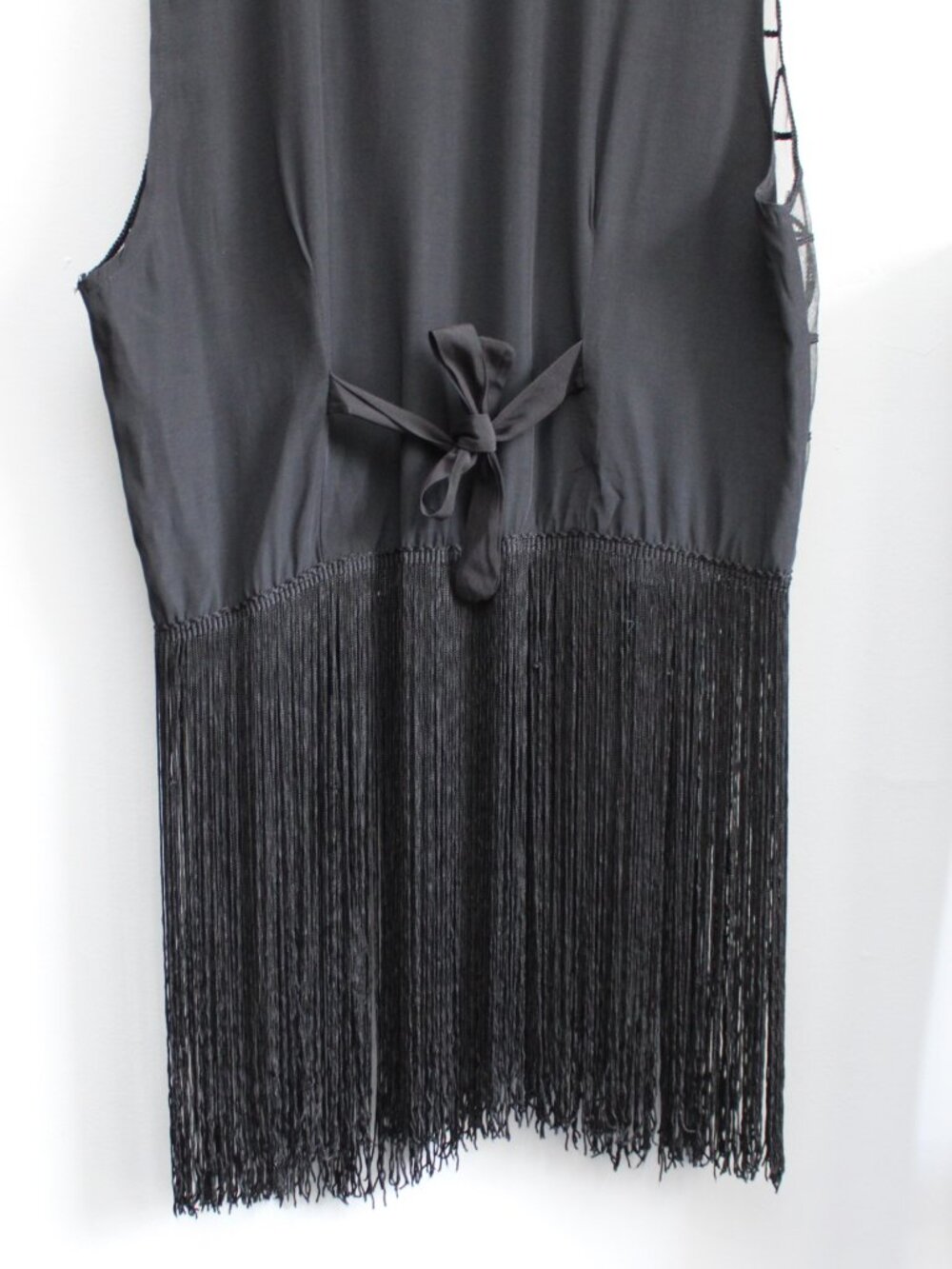 Sam's Fashion Vintage 90s Sheer Swirl Embroidery Fringe Hem Vest Size Large - Picture 4 of 6